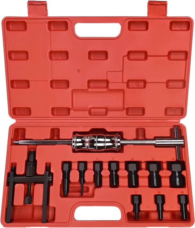 ACIMOD 12pcs Motorcycle Blind Hole Bearing Puller Kit, Motorcycle Slide Hammer Puller Set, Pilot Insert Inner Bearing Remover Tool with 8-32mm Collets - Image 1